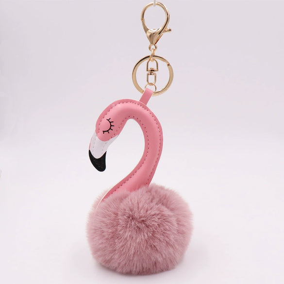 Plush Flamingo Keychain For Women