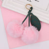 Plush Fruit Cherry Keychain Bag Pendant Car Key Pendant