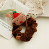 Plush Hair Ring Hair Accessories Handmade With Christmas Cartoon Head Pattern And Velvet Material