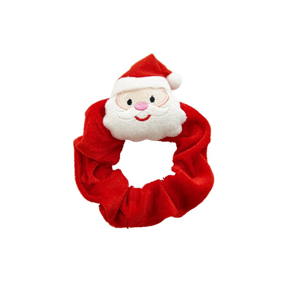 Plush Hair Ring Hair Accessories Handmade With Christmas Cartoon Head Pattern And Velvet Material