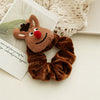 Plush Hair Ring Hair Accessories Handmade With Christmas Cartoon Head Pattern And Velvet Material