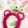 Plush Handmade Cartoon Animals Women's Hair Accessories Hairband Hairpin With Frog Strawberry Bear Heart Design