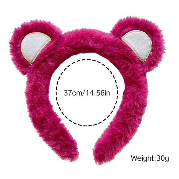 Plush Handmade Cartoon Animals Women's Hair Accessories Hairband Hairpin With Frog Strawberry Bear Heart Design