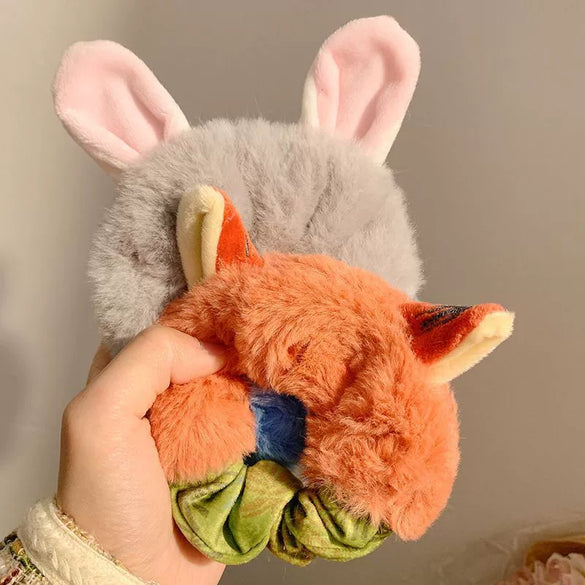 Plush Handmade Cute Animal Fox Rabbit Ears Hair Loop Hair Accessories