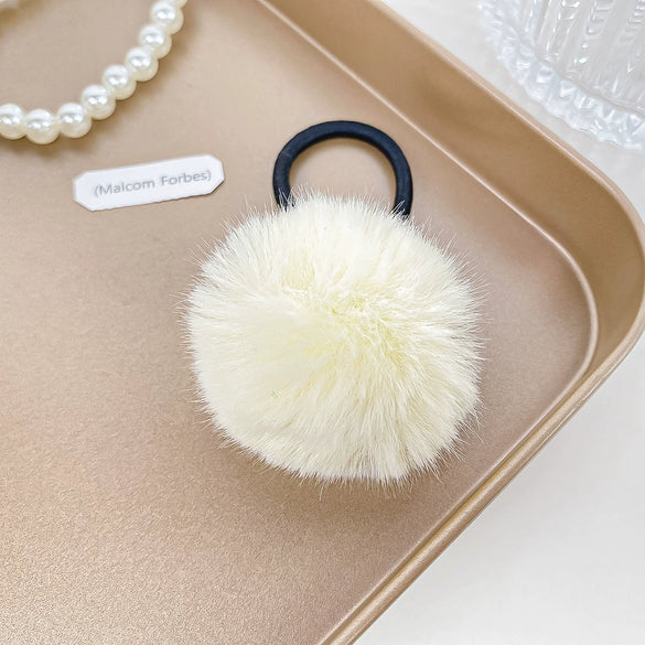 Plush Handmade Hair Ball Hair Rope High Elastic Hair Accessories