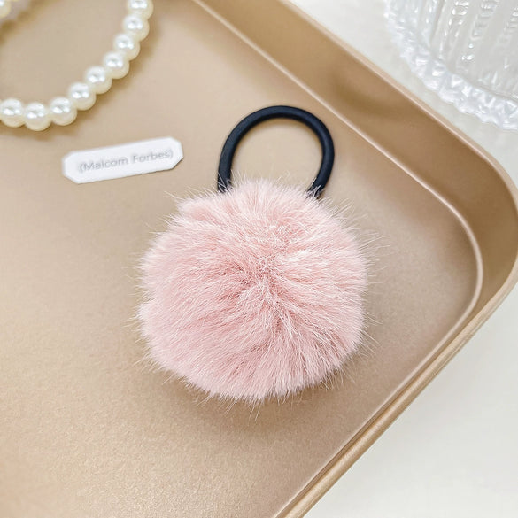 Plush Handmade Hair Ball Hair Rope High Elastic Hair Accessories