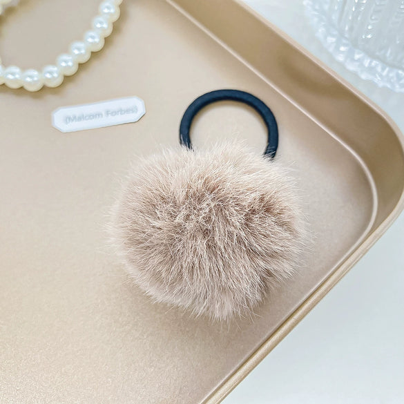 Plush Handmade Hair Ball Hair Rope High Elastic Hair Accessories