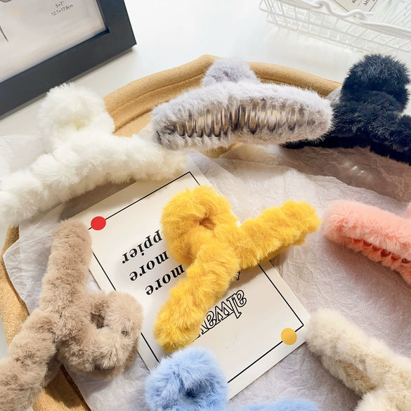 Plush Handmade Sweet Style Hair Grab Clip Hair Accessories