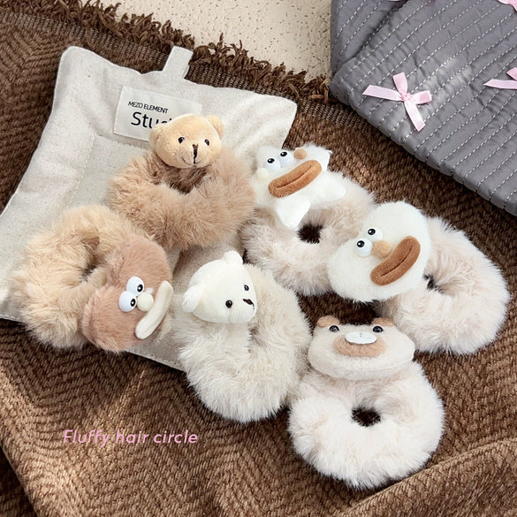 Plush Heart Hair Accessories Handmade For Girls