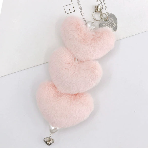 Plush Heart Handwoven Bracelet And Mobile Phone Case Chain Jewelry Accessories