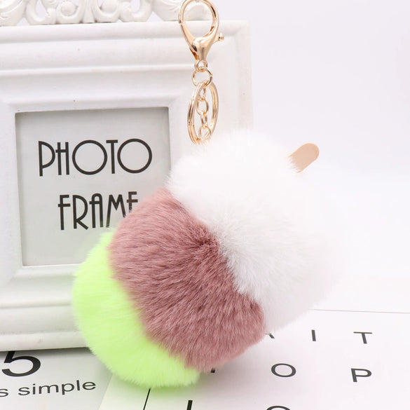 Plush Ice Cream And Popsicle Style Keychain And Bag Pendant