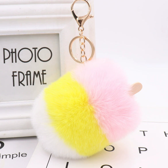 Plush Ice Cream And Popsicle Style Keychain And Bag Pendant