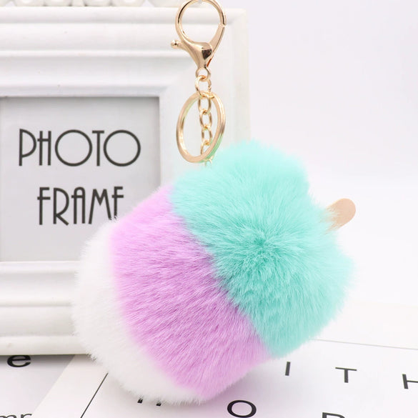 Plush Ice Cream And Popsicle Style Keychain And Bag Pendant