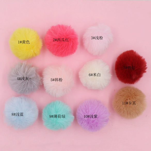Plush Imitation Rex Rabbit Fur Ball Keychain Pendant Accessories