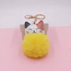 Plush Kitten Fur Ball Keychain Cartoon Cat Doll Pendant Luggage Ornament