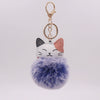 Plush Kitten Fur Ball Keychain Cartoon Cat Doll Pendant Luggage Ornament
