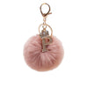 Plush Metal Letter Fur Ball Keychain For Women