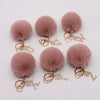 Plush Metal Letter Fur Ball Keychain For Women