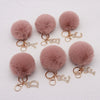 Plush Metal Letter Fur Ball Keychain For Women