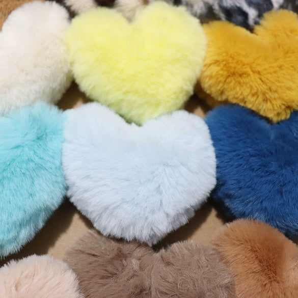 Plush Peach Heart Keychain Pendant Imitation Rex Rabbit Fur Light Luxury Style