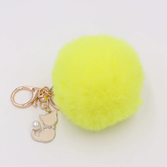 Plush Pearl Cat Keychain And Bag Pendant