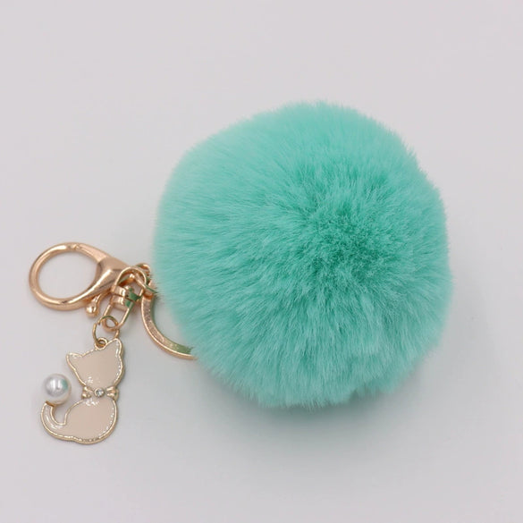 Plush Pearl Cat Keychain And Bag Pendant