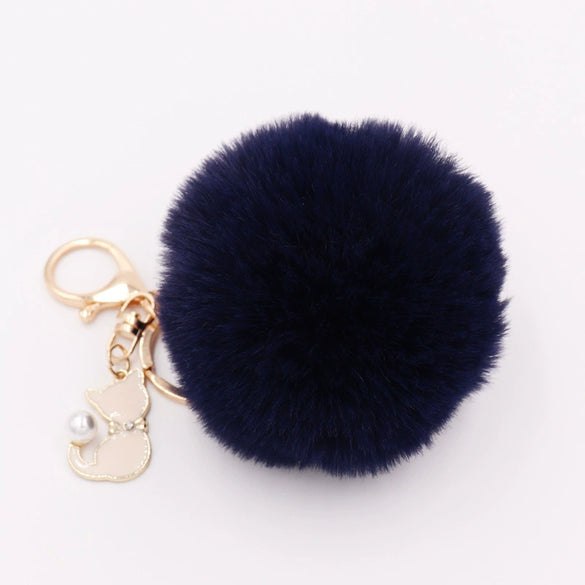 Plush Pearl Cat Keychain And Bag Pendant