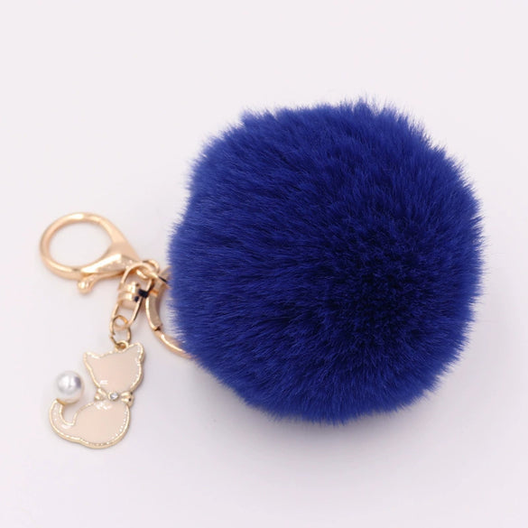 Plush Pearl Cat Keychain And Bag Pendant