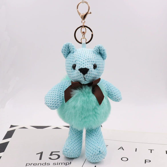 Plush Pineapple Bear Keychain Bag Pendant Car Keychain