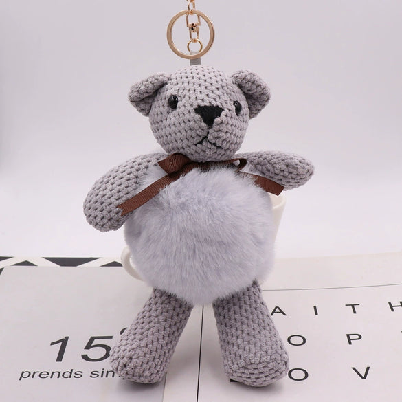 Plush Pineapple Bear Keychain Bag Pendant Car Keychain