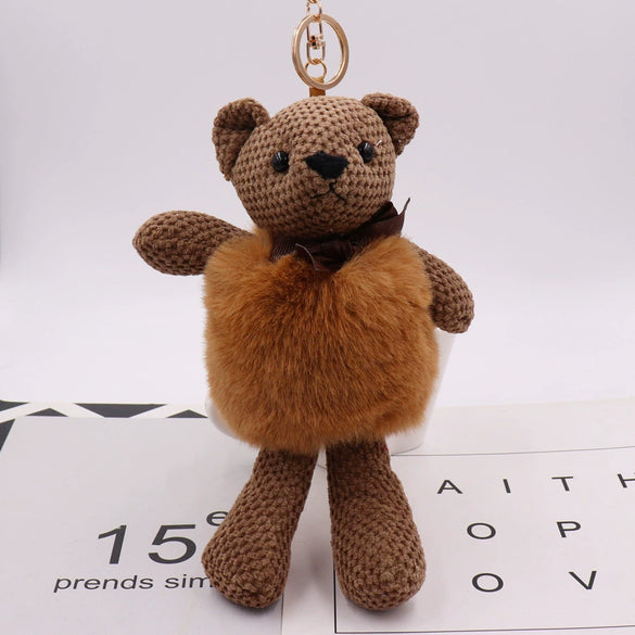 Plush Pineapple Bear Keychain Bag Pendant Car Keychain