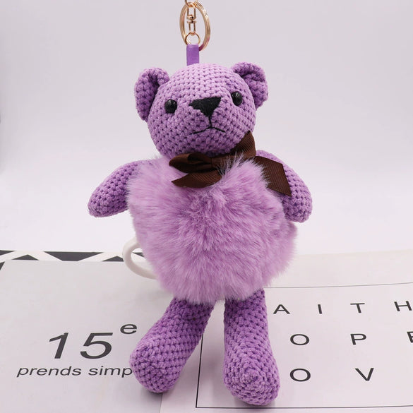 Plush Pineapple Bear Keychain Bag Pendant Car Keychain