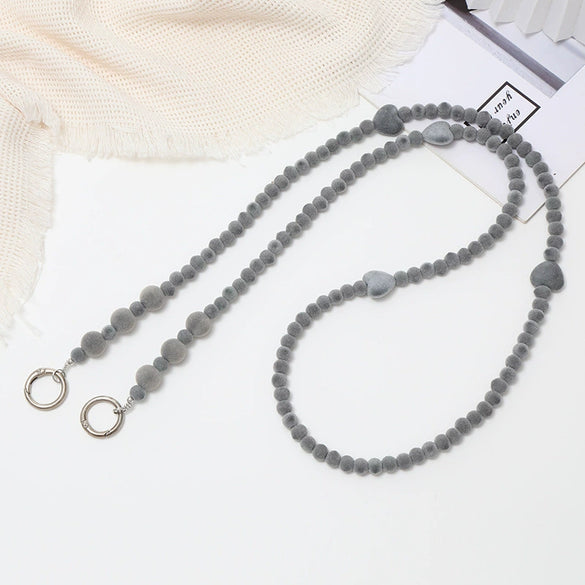Plush Plastic Resin Mobile Phone Lanyard With Love Water Drops Bell Pattern Semimanual Craft