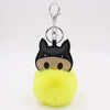 Plush Pu Leather Bullfighting Key Chain And Car Pendant With Fur Ball