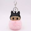 Plush Pu Leather Bullfighting Key Chain And Car Pendant With Fur Ball