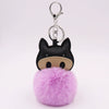 Plush Pu Leather Bullfighting Key Chain And Car Pendant With Fur Ball