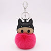 Plush Pu Leather Bullfighting Key Chain And Car Pendant With Fur Ball
