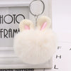 Plush Rabbit Ears Fur Ball Keychain Pendant