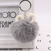Plush Rabbit Ears Fur Ball Keychain Pendant
