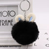 Plush Rabbit Ears Fur Ball Keychain Pendant