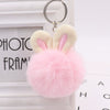 Plush Rabbit Ears Fur Ball Keychain Pendant