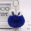Plush Rabbit Ears Fur Ball Keychain Pendant