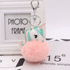 Plush Unicorn Fur Ball Key Chain And Car Pendant