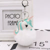 Plush Unicorn Fur Ball Key Chain And Car Pendant