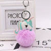 Plush Unicorn Fur Ball Key Chain And Car Pendant