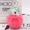 Plush Unicorn Fur Ball Key Chain And Car Pendant