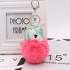 Plush Unicorn Fur Ball Key Chain And Car Pendant