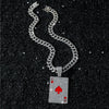 Poker Card Pendant Hiphop Style Alloy Electroplating For Men