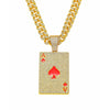 Poker Card Pendant Hiphop Style Alloy Electroplating For Men