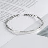 Polished S925 Sterling Silver Bracelet For Women Trendy Minimalist Hip Hop Style All Match Jewelry